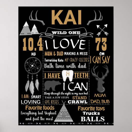 ランバージャックウッドランド〔雄ジカの〕枝角エルクムース誕生日 ポスター (正面)