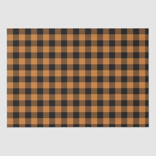ランバージャックオレンジとブラック市松模様に 薄葉紙 (正面)
