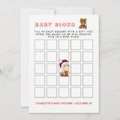ランバージャックカイトベビーシャワーベビービンゴカード 招待状 (正面)