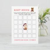 ランバージャックカイトベビーシャワーベビービンゴカード 招待状 (スタンド正面)