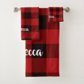 ランバージャックカントリークリスマスレッドバッファロープレイド バスタオルセット (インサイチュ)