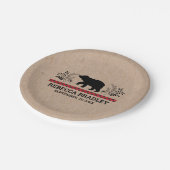 ランバージャッククラフトベアベビーシャワープレート ペーパープレート (アングル)