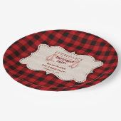 ランバージャッククリスマスパーティーレッドバッファローウッド ペーパープレート (アングル)