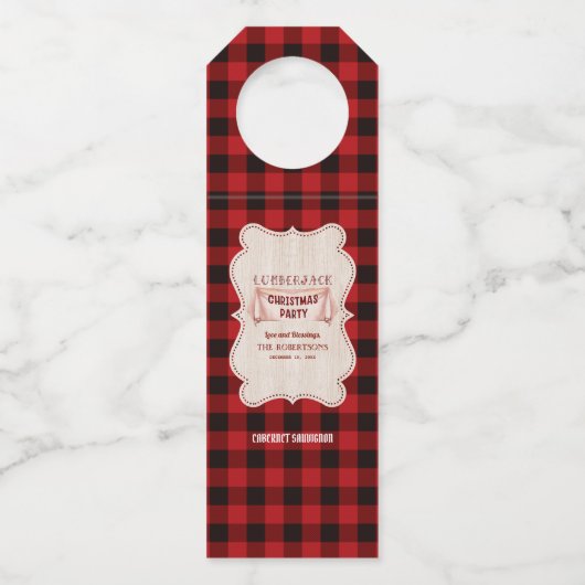 ランバージャッククリスマスパーティーレッドバッファローウッド ボトルネックタグ (正面)