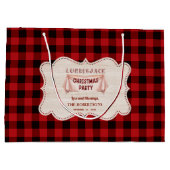 ランバージャッククリスマスパーティーレッドバッファローウッド ラージペーパーバッグ (裏面)
