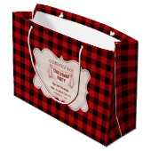 ランバージャッククリスマスパーティーレッドバッファローウッド ラージペーパーバッグ (裏面アングル)