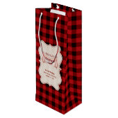 ランバージャッククリスマスパーティーレッドバッファローウッド ワインギフトバッグ (裏面アングル)