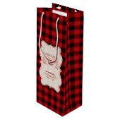 ランバージャッククリスマスパーティーレッドバッファローウッド ワインギフトバッグ (正面アングル)