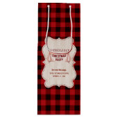 ランバージャッククリスマスパーティーレッドバッファローウッド ワインギフトバッグ (正面)