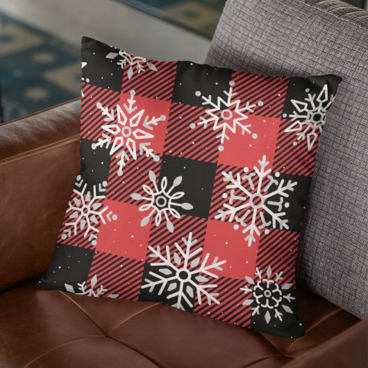 ランバージャックスノーフレークウッドスマンタータンチェックプレイド クッション