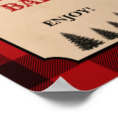 ランバージャックズモーレスバーパーティーサインレッドプレイド ポスター (角)