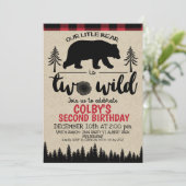 ランバージャックツーワイルドベアセカンドバースデー招待状 招待状 (スタンド正面)