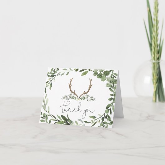 ランバージャックディアベビーシャワーサンキューカード サンキューカード (正面)