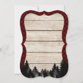 ランバージャックバッファロベビースーツウッドベビーシャワー 招待状 (裏面)