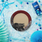 ランバージャックバッファロープレイドベアーキャ素朴ビン ペーパープレート (パーティー)