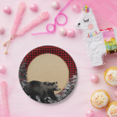 ランバージャックバッファロープレイドベアーキャ素朴ビン ペーパープレート (パーティー)