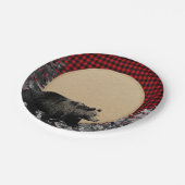 ランバージャックバッファロープレイドベアーキャ素朴ビン ペーパープレート (アングル)