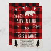 ランバージャックバッファロープレイドベビーシャワー招待状 招待状 (正面/裏面)