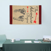 ランバージャックバッファロープレイドベビーシャワー 横断幕 (トレードショー)