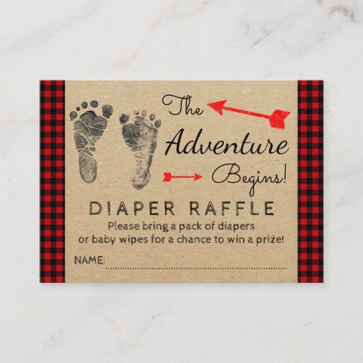 ランバージャックバッファロープレイドボーイズオムツラッフルチケット エンクロージャーカード (正面)