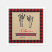 ランバージャックバッファロープレイドボーイズ赤ちゃんシャワーナプキン スタンダードカクテルナプキン (正面)