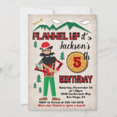 ランバージャックバースデーパーティフランネルフォレスト 招待状 (正面)