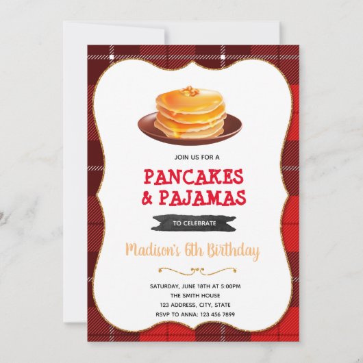 ランバージャックパンケーキ招待状 招待状 (正面)