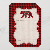 ランバージャックファースト誕生日タイムカプセルゲストブック 招待状 (正面/裏面)