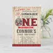 ランバージャックファースト誕生日招待状 招待状 (スタンド正面)