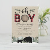 ランバージャックフランネルクラフトオボーイシャワー 招待状 (スタンド正面)
