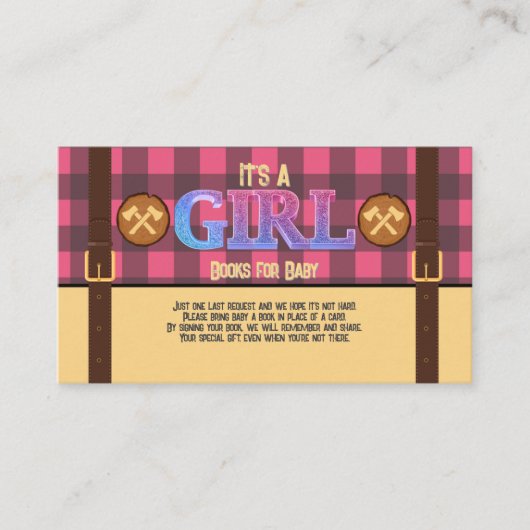 ランバージャックフランネル素朴の赤ちゃんシャワー エンクロージャーカード (正面)