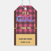 ランバージャックフランネル素朴の赤ちゃんシャワー ギフトタグ (正面)