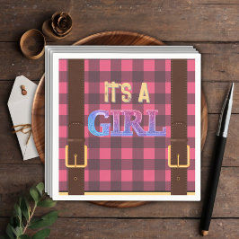 ランバージャックフランネル素朴の赤ちゃんシャワー スタンダードカクテルナプキン