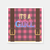 ランバージャックフランネル素朴の赤ちゃんシャワー スタンダードカクテルナプキン (正面)