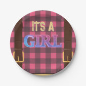 ランバージャックフランネル素朴の赤ちゃんシャワー ペーパープレート (正面)