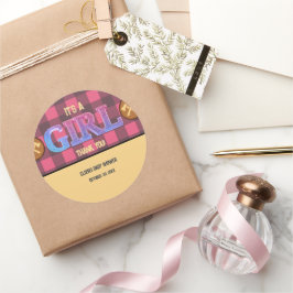 ランバージャックフランネル素朴の赤ちゃんシャワー ラウンドシール