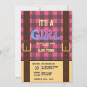 ランバージャックフランネル素朴の赤ちゃんシャワー 招待状 (正面)