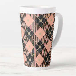 ランバージャックブラックコーラルPInkプレイド カフェラテマグ