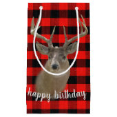 ランバージャックプレイドの大きな鹿 スモールペーパーバッグ (正面)