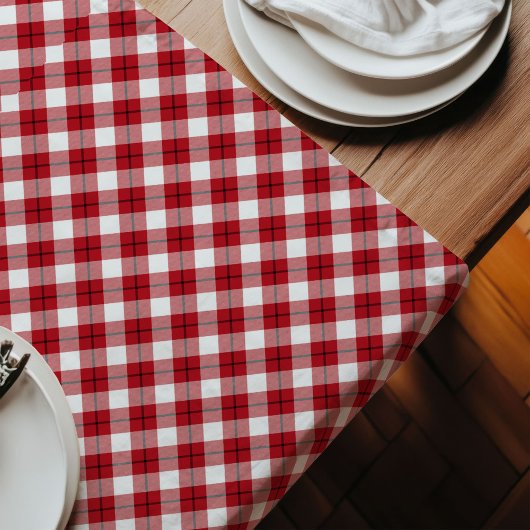 ランバージャックプレイドランナーレッドブラック素朴チャーム ロングテーブルランナー