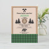 ランバージャックベアウッド誕生パーティーアニーエイジ招待状 招待状 (スタンド正面)