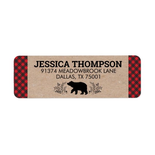 ランバージャックベアークラフトプレイド住所 シール (正面)