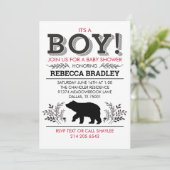 ランバージャックベアーベイビーシャワー招待状 招待状 (スタンド正面)