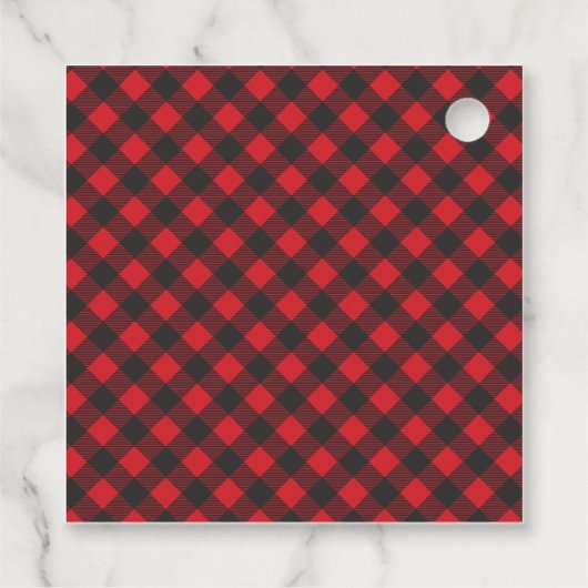 ランバージャックベアーボーイベビーシャワーメッセージカード フェイバータグ (裏面)