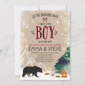 ランバージャックベイビーシャワー招待状ランバージャックパーティー 招待状 (正面)