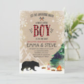 ランバージャックベイビーシャワー招待状ランバージャックパーティー 招待状 (スタンド正面)