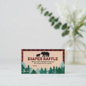 ランバージャックベビーシャワーおむつラッフル 名刺 (スタンド正面)