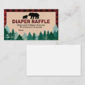 ランバージャックベビーシャワーおむつラッフル 名刺 (正面/裏面)