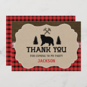 ランバージャックボーイズ誕生日サンキューフラットカード サンキューカード (正面/裏面)