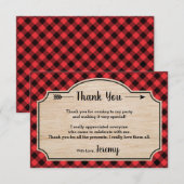 ランバージャックボーイバースデーパーティーサンキューカード サンキューカード (正面/裏面)